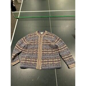 Cambridge wool sweater size large fair isle all wool
